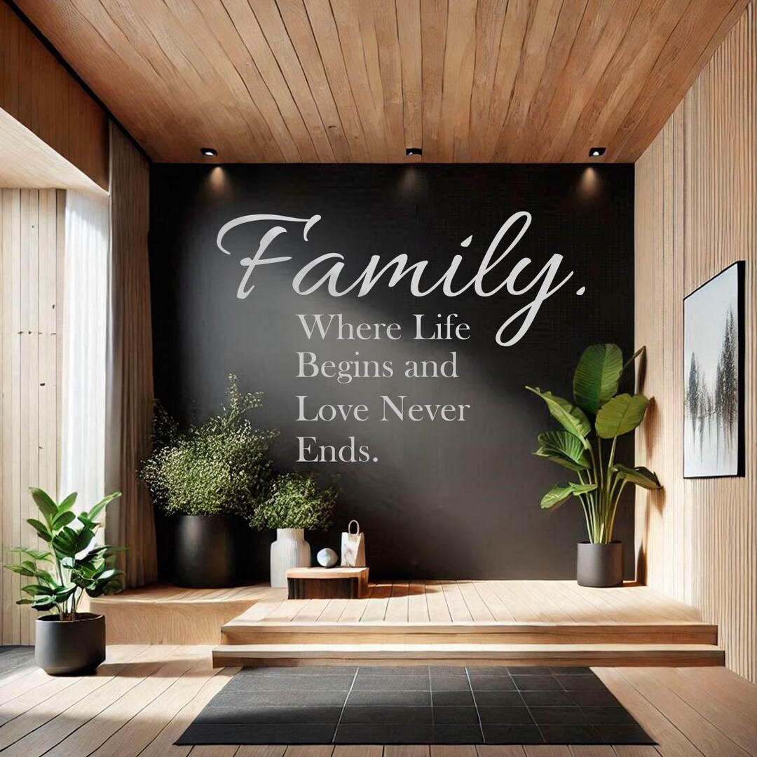 Family Quote Vinyl Sticker - Minimalist Wall Decal for Modern Decor ...