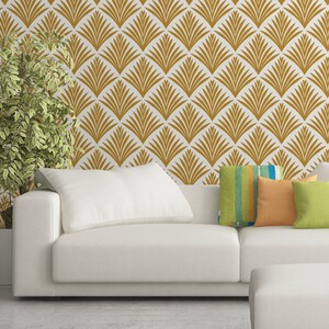 Leaves, Wallpaper, Art Deco, Removable Wallpaper, Reusable, Temporary Wallpaper, Peel and Stick, Wall Decor, Self-Adhesive, Wall Mural image 10