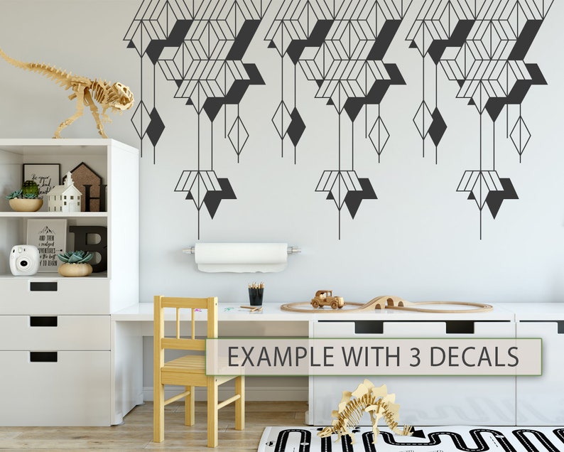 Geometric Art Wall Stickers Abstract Wall Decal Wall Etsy