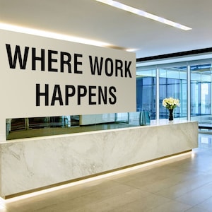 Where Work Happens, Office Wall Decal, Workplace, Corporate, Office Sings, Office Wall Art, Office Decor, Home Office, Office Walls, Gift