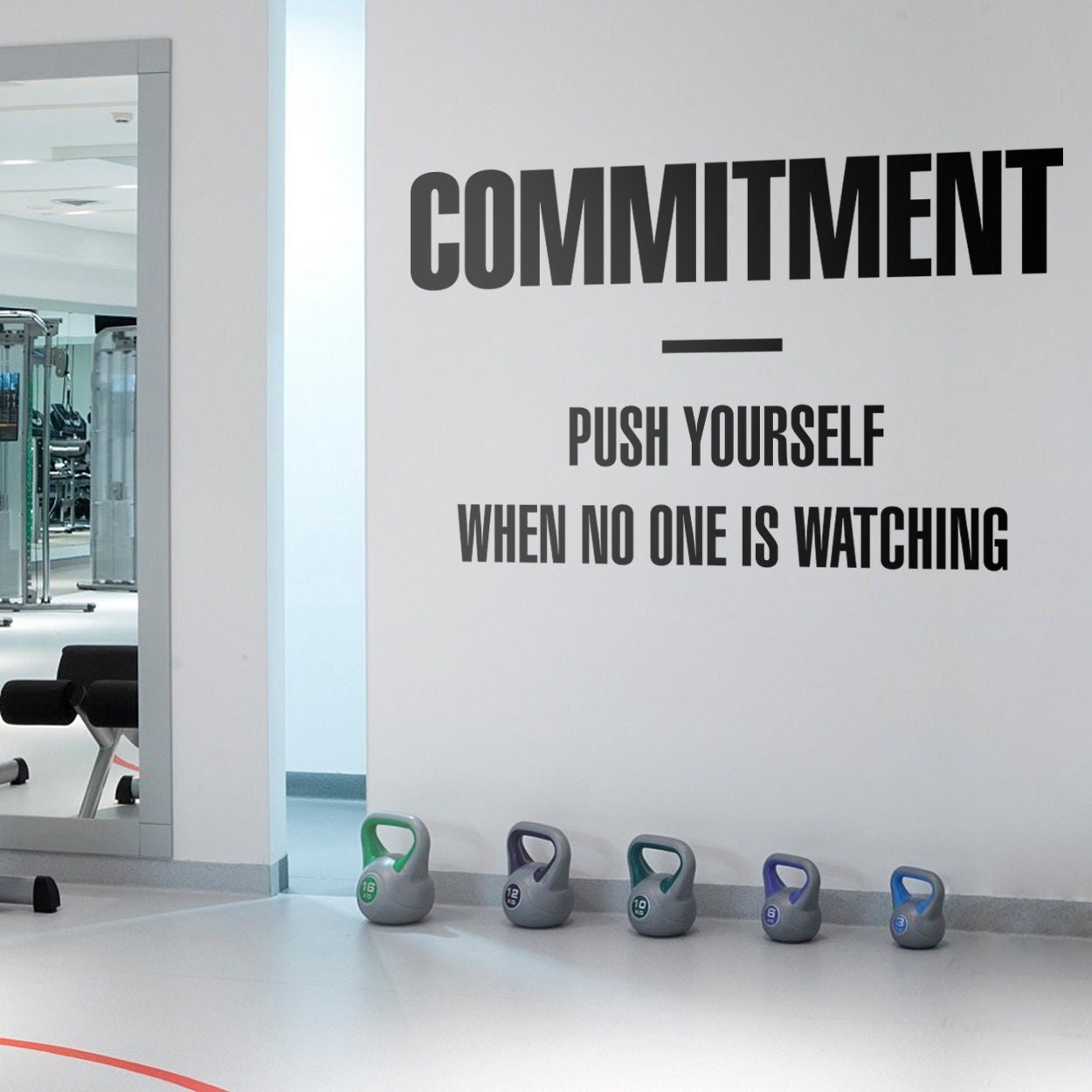 Commitment Gym Wall Decal - Etsy