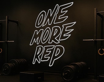 One More Rep Gym Wall Decal — Motivational Fitness Workout Quote