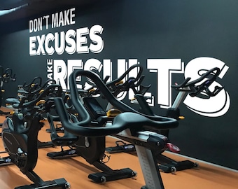 Buy Motivational Gym Wall Decal: 'don't Make Excuses, Make Results