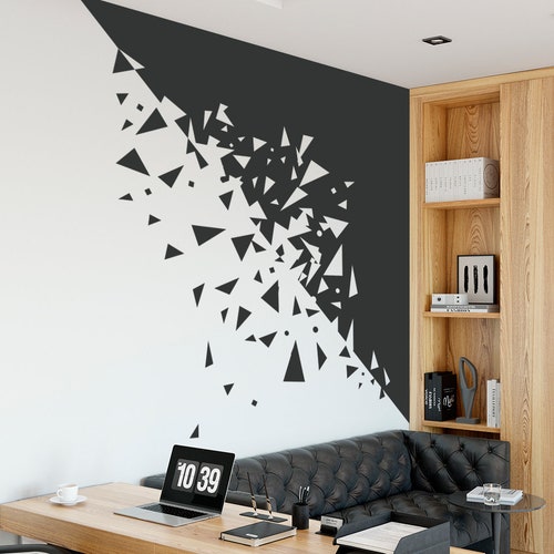 Abstract Art Corner Decal Geometric Wall Art Office Decor - Etsy