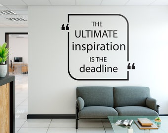 Inspirational Office Wall Decal, Typography Quote Decor