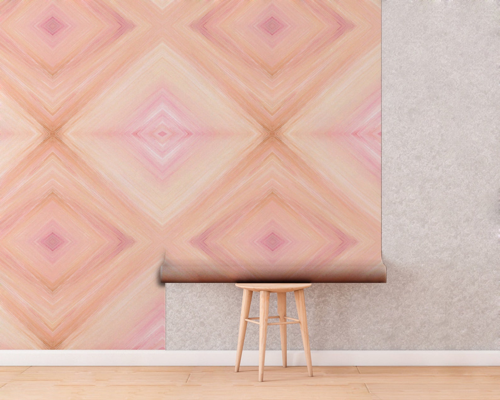 Squares Pastel Wall Mural Nursery Decor Peel and Stick Etsy