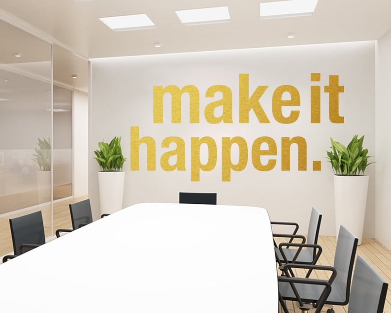 Make It Happen, Office Decor, Office Wall Art, Home Office, Wall Sticker, Office Decals, Wall Decor, Wall Decal, Wall Art, Office Art, Decal image 6