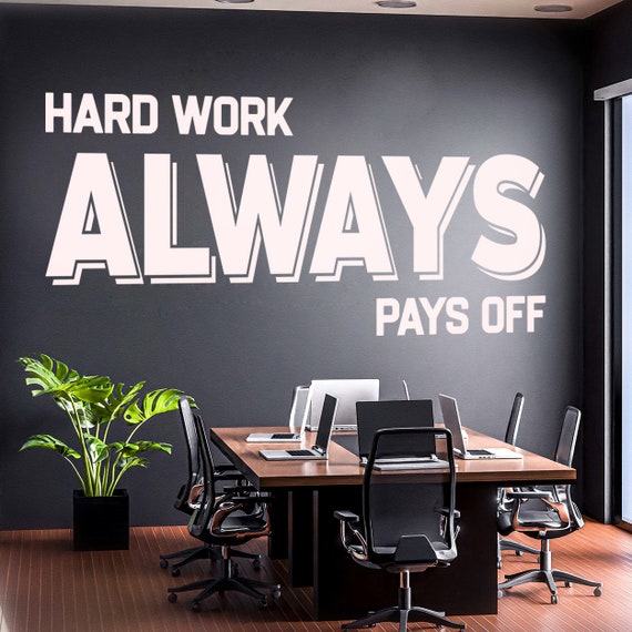Hard werken loont altijd office wall art kantoor decor Etsy België