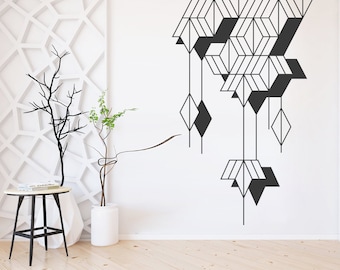 Geometric Wall Decal: Abstract Art Stickers, Home Office Decor
