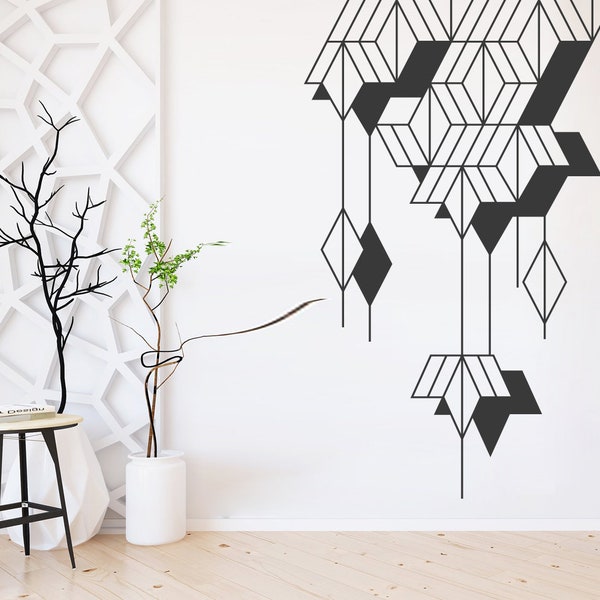 Abstract Wall Decal Etsy
