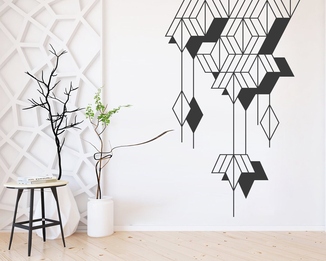 Geometric Art Wall Stickers Abstract Wall Decal Wall Etsy
