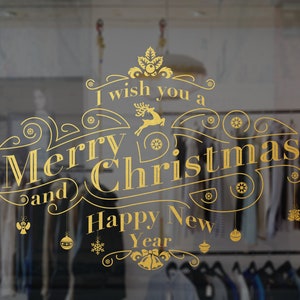 Merry Christmas, Christmas Ornaments, Christmas Decal, Christmas Decorations, Christmas Decor, Store Sign, Store Decal, Wall Decals, Sticker