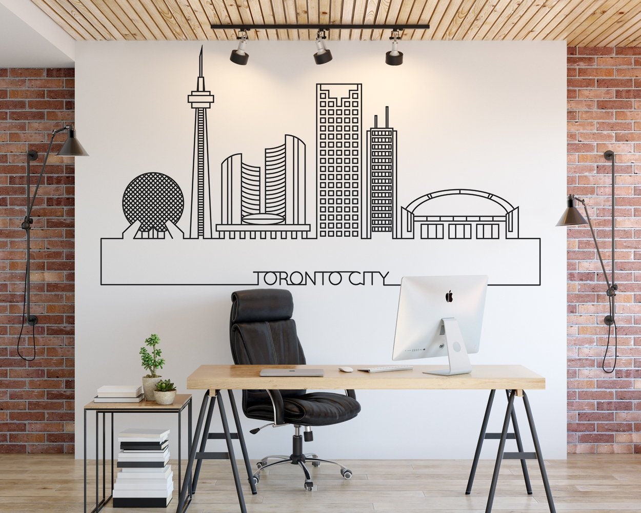 Autocollant Décalcomanie Skyline De Toronto - Vinyle Découpé, Monuments, Décoration Murale