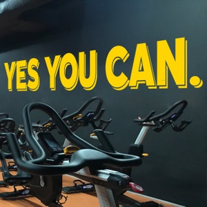 Ja, du kannst, Radfahren Studio Dekor, Radfahren, Radfahren Studio, Home Gym, Gym Design-Idee, Gym Wandtattoo, Wand-Dekor, Aufkleber, Aufkleber, Geschenk
