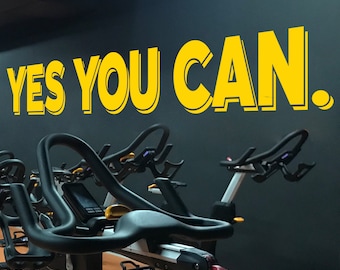 Yes You Can Vinyl Wall Decal: Gym Motivation Sticker