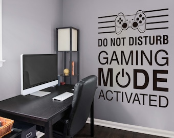 Gamer Wall Decor, Gaming Mode, Wall Decal, Gamer Decor, Gaming Room, Wall Decor, Video Game, Door Decal, Kids Bedroom, Decals, Wall Stickers