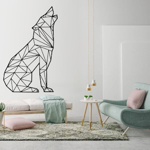 Lobo, Arte de pared geométrico, Calcomanía, Decoración De Lobo, Arte Geométrico, Geométrico, Animales, Contornos, Pegatinas, Calcomanía de pared, Arte mural, Calcomanías, Regalo