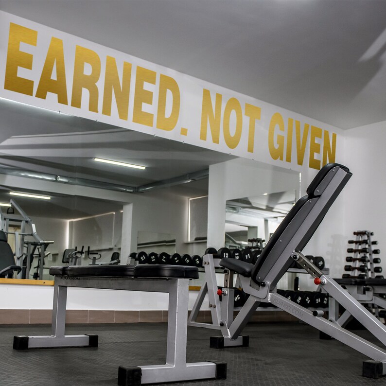 Earned. Not Given. Gym Motivation Quotes Wall Sticker image 4