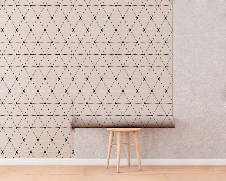 Triangles Wall Art Wall Decor Minimalist Wall Mural Modern Geometric Temporary Wallpaper Wallpaper Removable Wallpaper Minimal