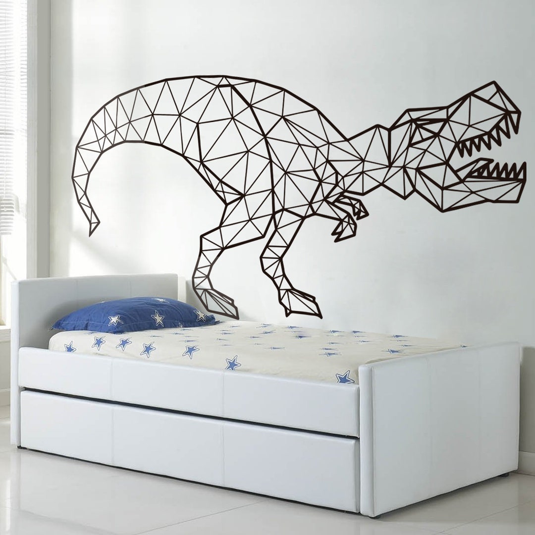 Dinosaur Wall Decals, Geometric Dinosaur, Dinosaur Decor, Trex