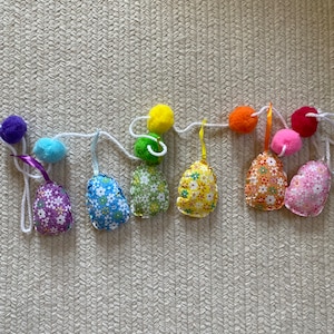 Rainbow calico egg garland