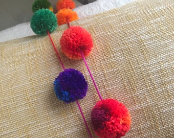 Rainbow Pom Pom Garland