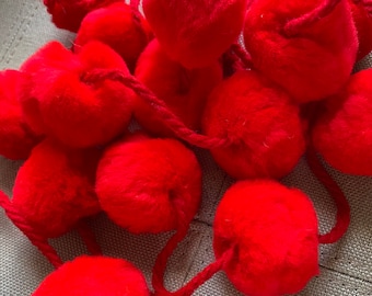 Red pom pom garland