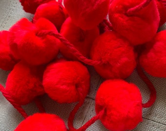 Red pom pom garland