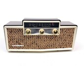 Vintage Sears Roebuck Silvertone 9007 Tube Radio Twin Speaker Bakelite MCM Brown