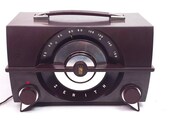 Vintage Zenith Tube Radio Portable AM 1958 Art Deco Bakelite R615 Works