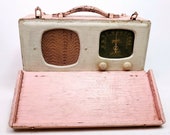 Pink Vintage Tube Radio Zenith Wave Magnet 6G501M Universal Portable AM Radio Works