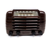 Vintage 1940 39 s Emerson Tube Radio Bakelite Cabinet Table Top Mid Century Works