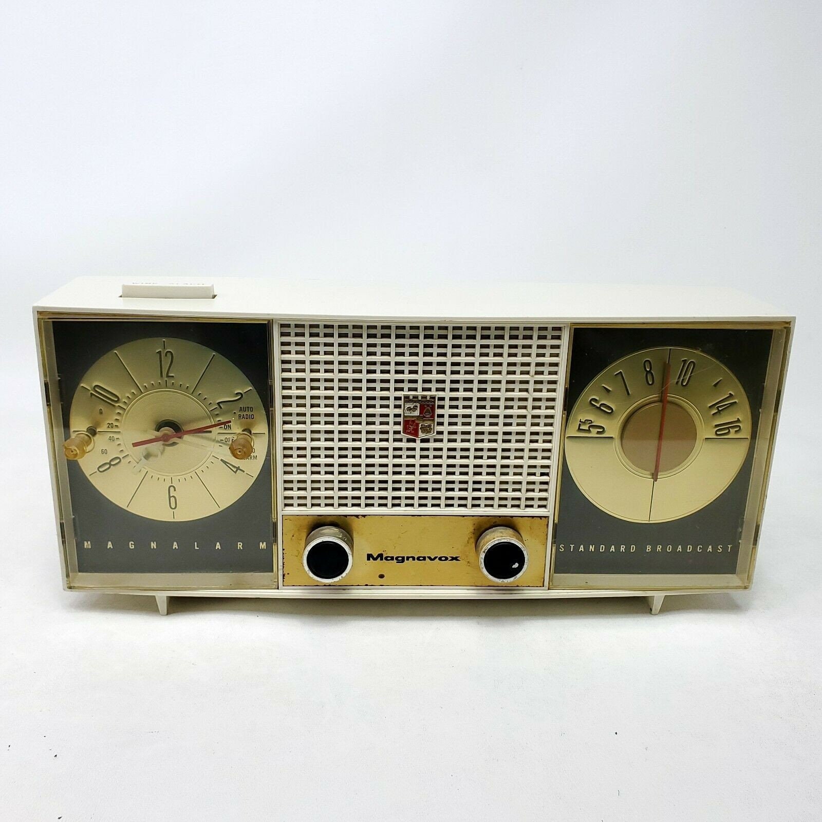 Vintage Magnavox Tube Clock Radio C5 Ivory MCM 1950's Etsy