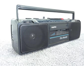 Radiocasete estéreo Sanyo M7024A, portátil, vintage, AM/FM