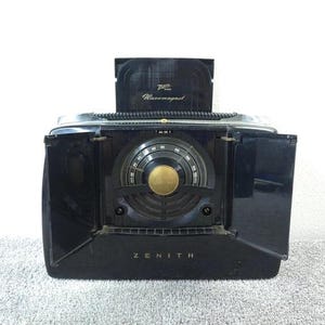 Zenith 6G801Y Tube Radio Universal Pop Open Wavemagnet Black Vintage Not Working