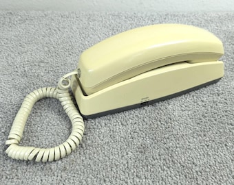 Trimline Touch Tone Schreibtischtelefon Vintage Beige ITT Tastentelefon UNGETESTEM