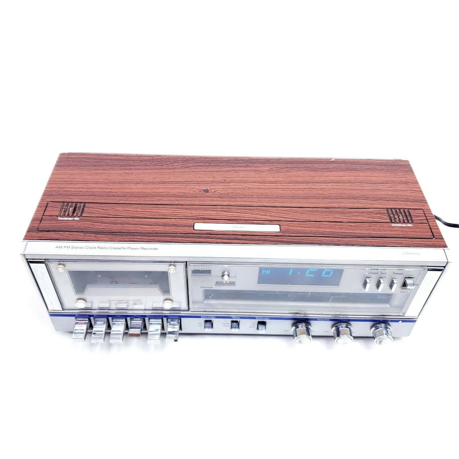 Vtg JCPenney Digital Clock Radio 8500373 Blue Display Etsy