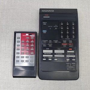 Vintage Magnavox TV Remote Control VCR OEM Electronics Lot of 2 Retro VSQS0691