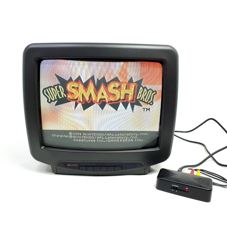 Vintage CRT TV Retro Gaming Television 13" Sanyo 1997 90's Works, No