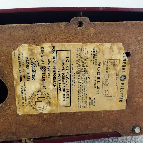 ゼネラル・エレクトリック真空管ラジオ 411 AM ヴィンテージ MCM