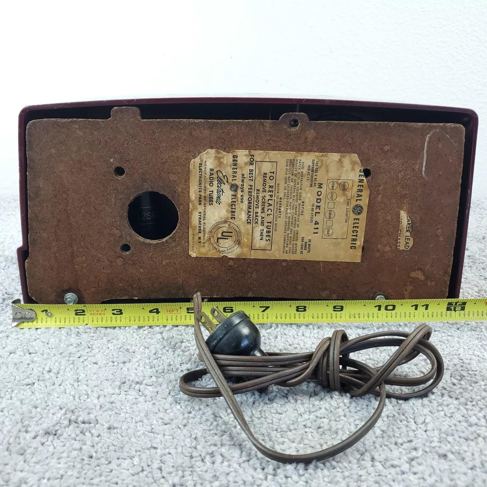 ゼネラル・エレクトリック真空管ラジオ 411 AM ヴィンテージ MCM