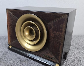 Vintage RCA Victor 9X571 Tube Radio Bakelite Goldenes Hals Bullhorn funktioniert nicht