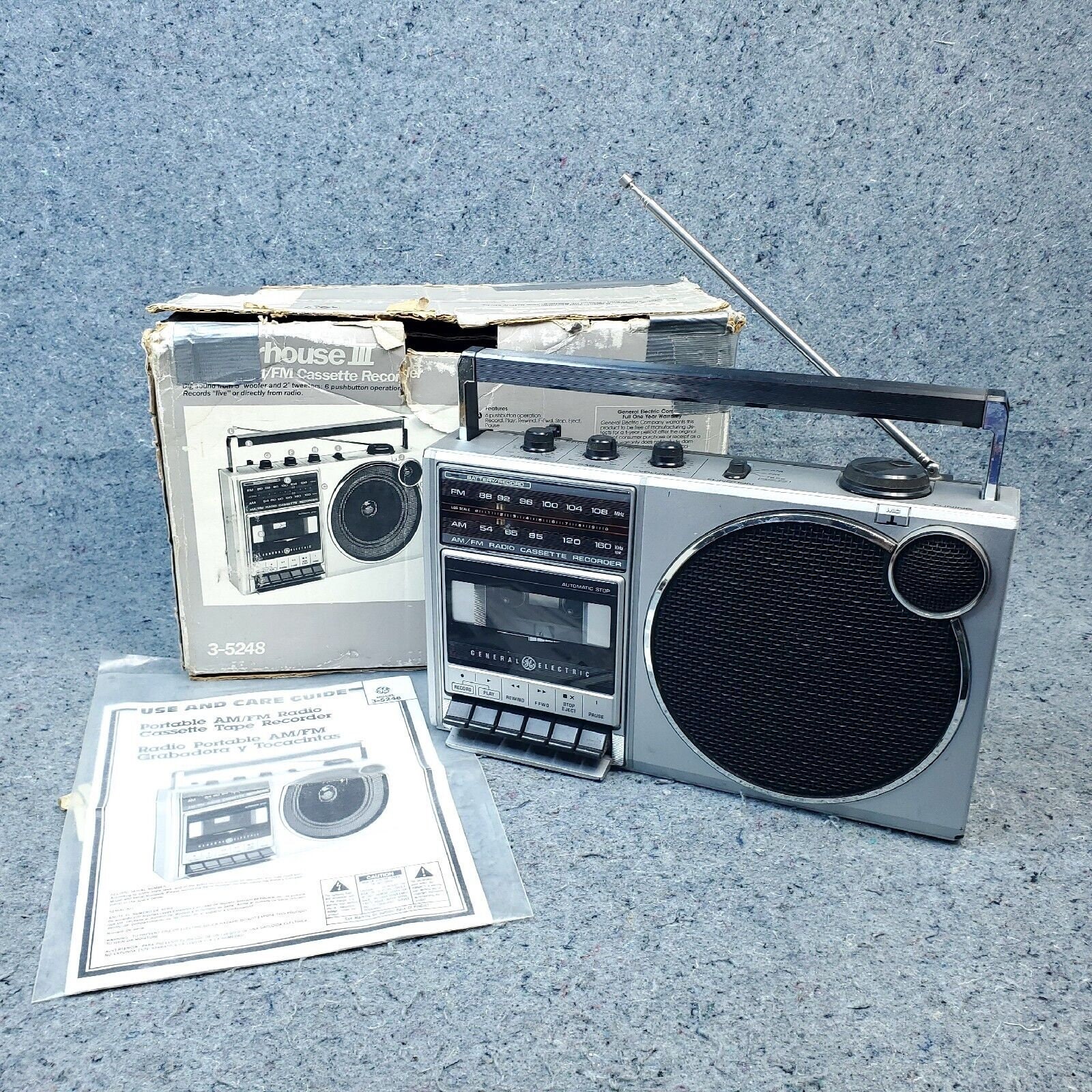 GE 3-5248A Boombox Cassette Tape Recorder Am/fm Radio Sex Pic Hd