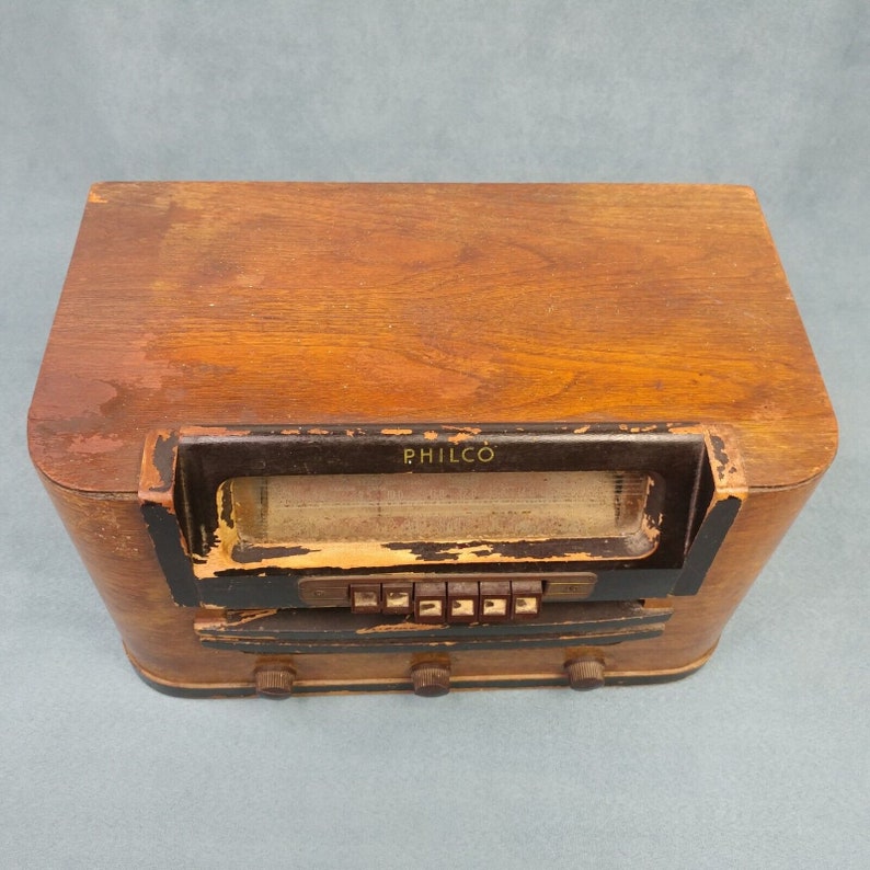Philco Tube Radio Push Button Wood AM 42327 1940's Etsy