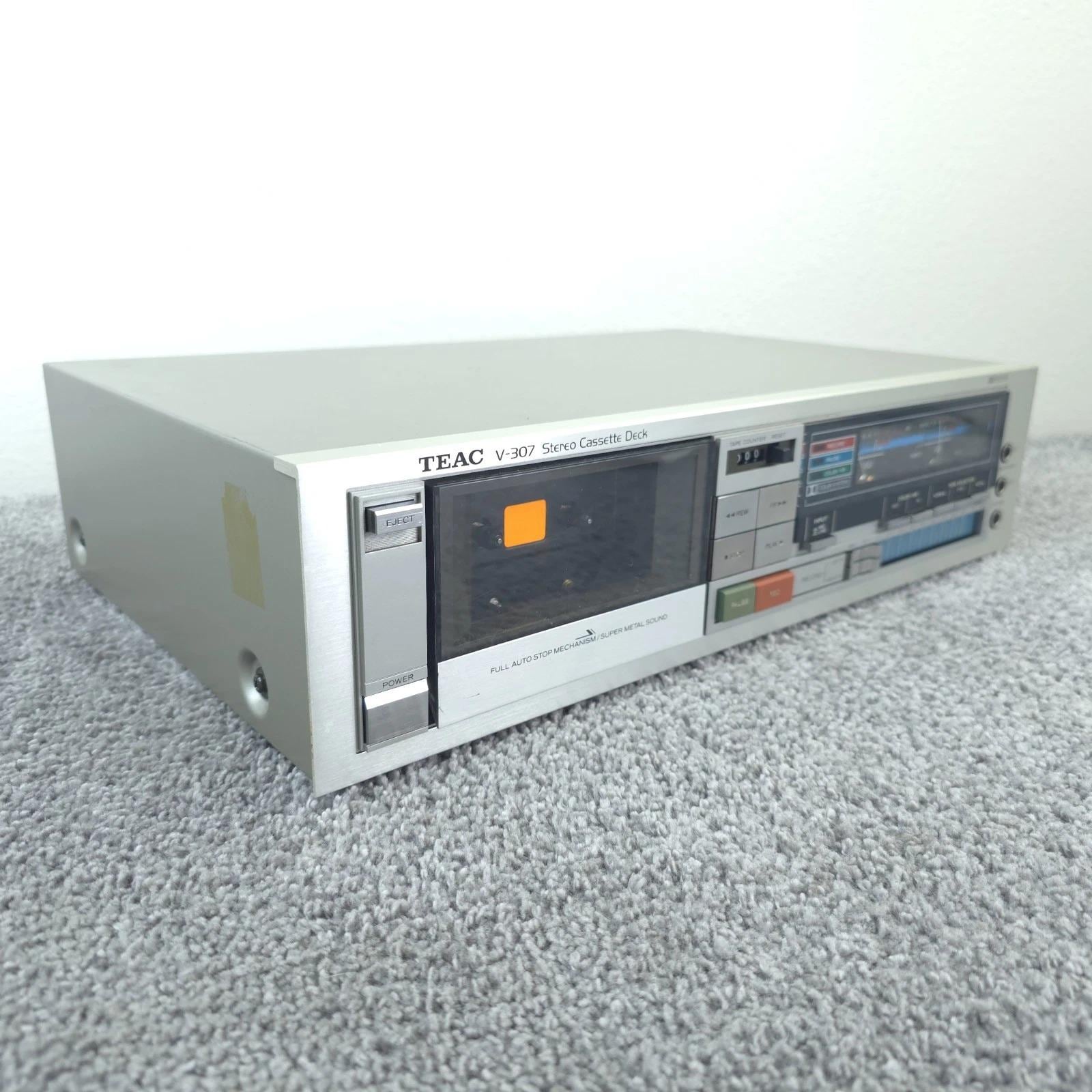TEAC V-307 Vintage Stereo Cassette Deck Silver Face Player