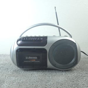 Vintage Emerson PS6429 Kassettspelare Inspelare Bärbar AM/FM Radio 1990-talets Fungerar bild 2