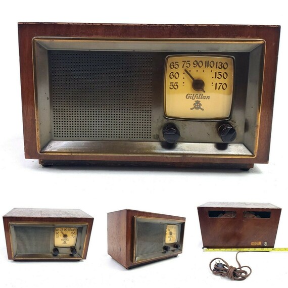Vintage Tube Radio Gilfillan Brothers 56B Copper Face Wood Etsy