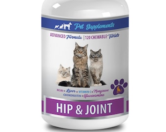 Cat Hip & Joint Supplement: Glucosamine Chondroitin Chewables (120 Chews)