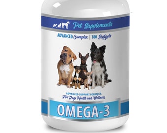 dog cognitive supplements - Omega 3 - Advanced Complex - Health & Wellness - For Dogs - omega 3 for dogs softgels - 1 Bottle (180 Softgels)