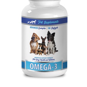 dog dry skin products - Omega 3 - Advanced Complex - Health & Wellness - For Dogs - dog omega 3 fish oil - 1 Bottle (180 Softgels)
